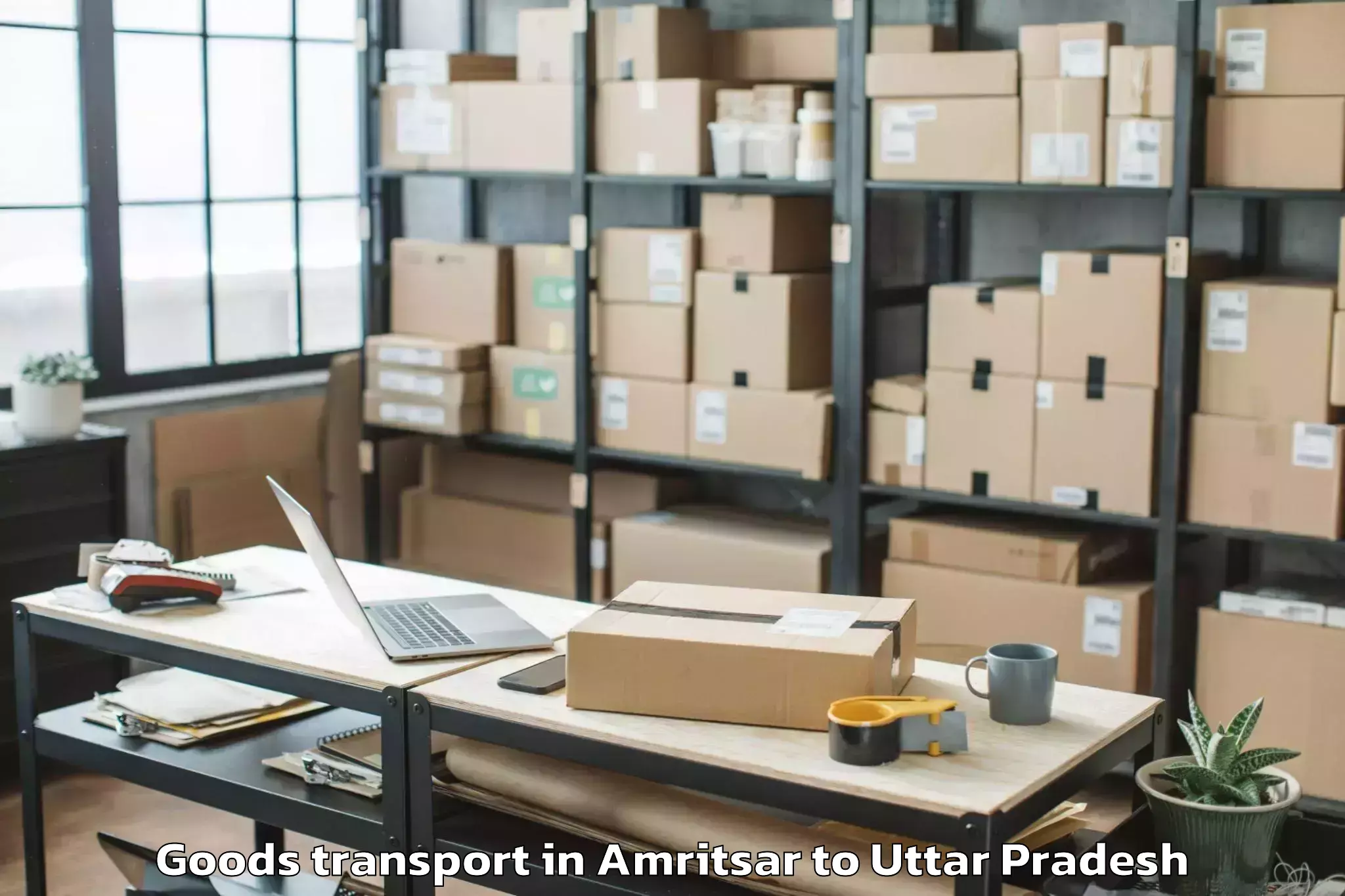 Quality Amritsar to Invertis University Bareilly Goods Transport